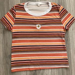 Multi Colored Striped Stella Tweed Shirt size small